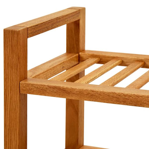 vidaXL Shoe Rack with 2 Shelves 100x27x40 cm Solid Oak Wood