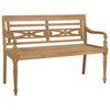 vidaXL Batavia Bench with Green Cushion 120 cm Solid Teak Wood