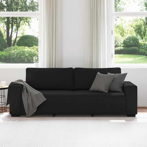 vidaXL 3-Seater Sofa&nbsp;Black 220x77x82 cm Fabric