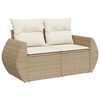 vidaXL 7 Piece Garden Sofa Set with Cushions Beige Poly Rattan