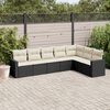 vidaXL 7 Piece Garden Sofa Set with Cushions Black Poly Rattan