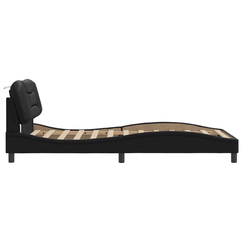 vidaXL Bed Frame without Mattress Black 100x190 cm Faux Leather