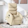 vidaXL Electric Stand up Massage Recliner Chair Cream Fabric
