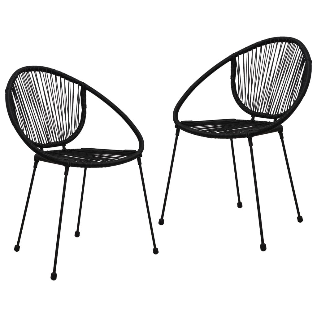 vidaXL 3 Piece Outdoor Dining Set PVC Rattan Black