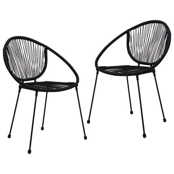 vidaXL 3 Piece Outdoor Dining Set PVC Rattan Black