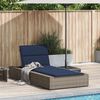 vidaXL Sunbed with Floating Cushion Grey Poly Rattan