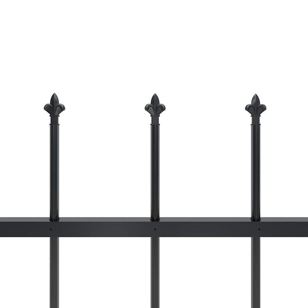 vidaXL Garden Fence with Spear Top Steel 714.5x120 cm Black