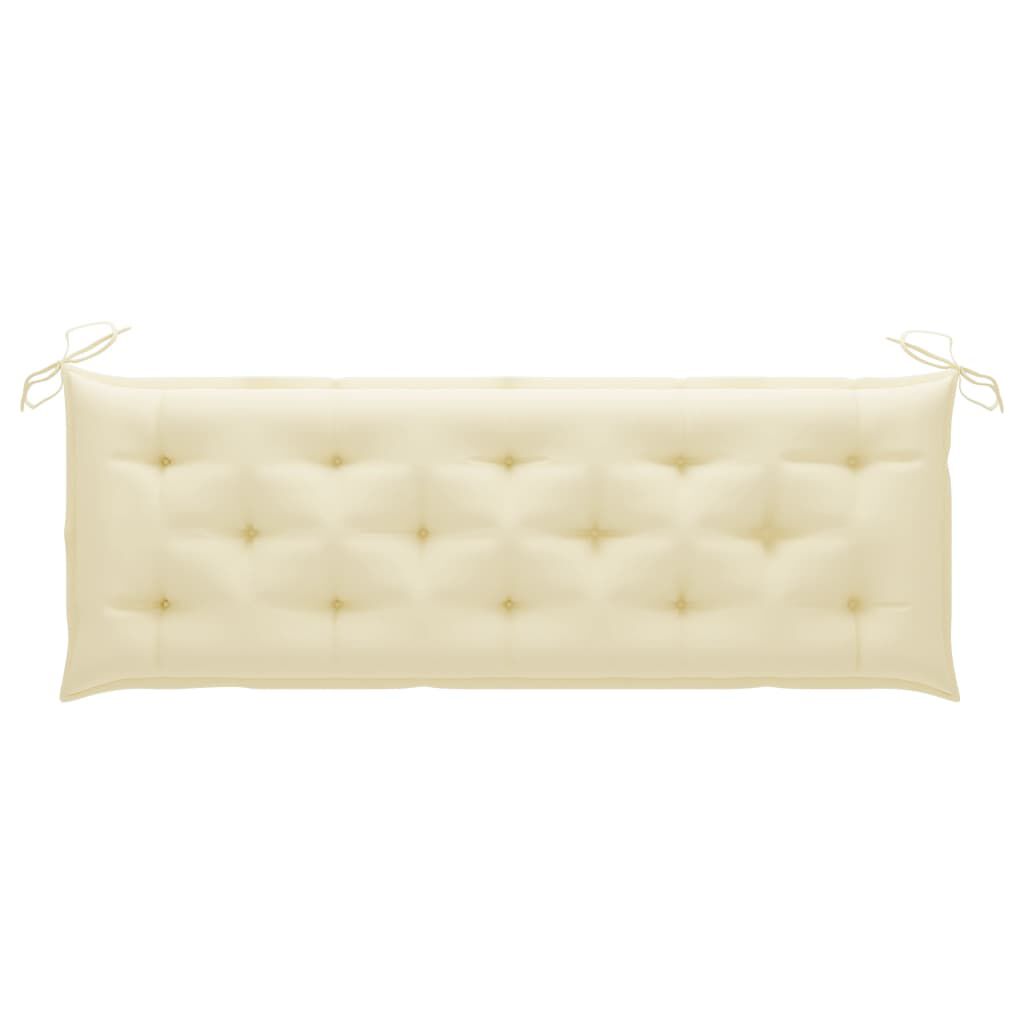 vidaXL 3-Seater Garden Bench with Cushion 150 cm Solid Eucalyptus Wood