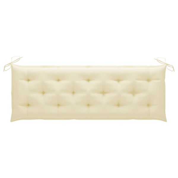 vidaXL 3-Seater Garden Bench with Cushion 150 cm Solid Eucalyptus Wood