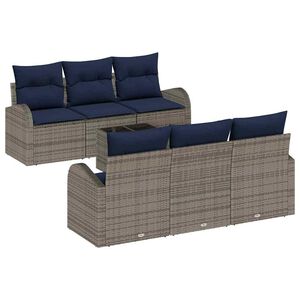 vidaXL Garden Sofa Set Grey 55 x 55 x 37 cm Poly Rattan