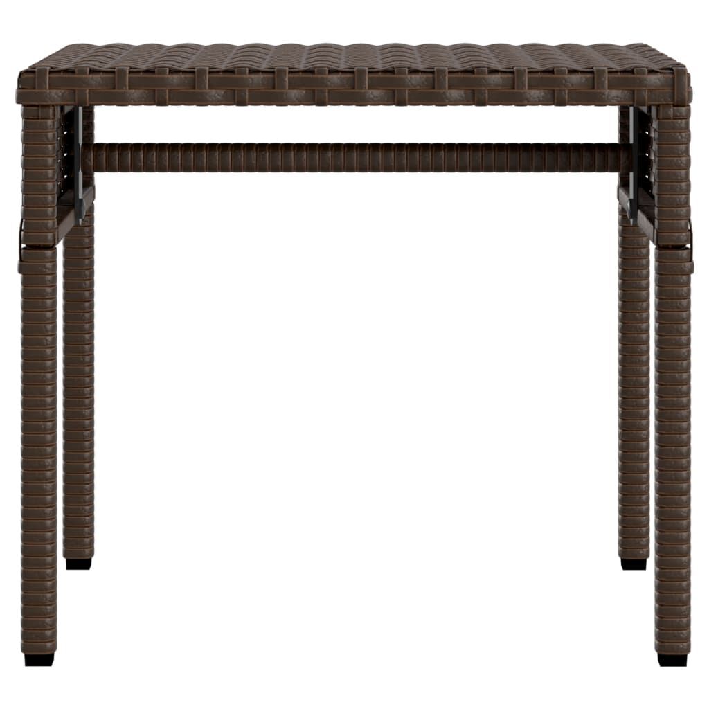 vidaXL Sun Lounger with Canopy and Table Brown Poly Rattan