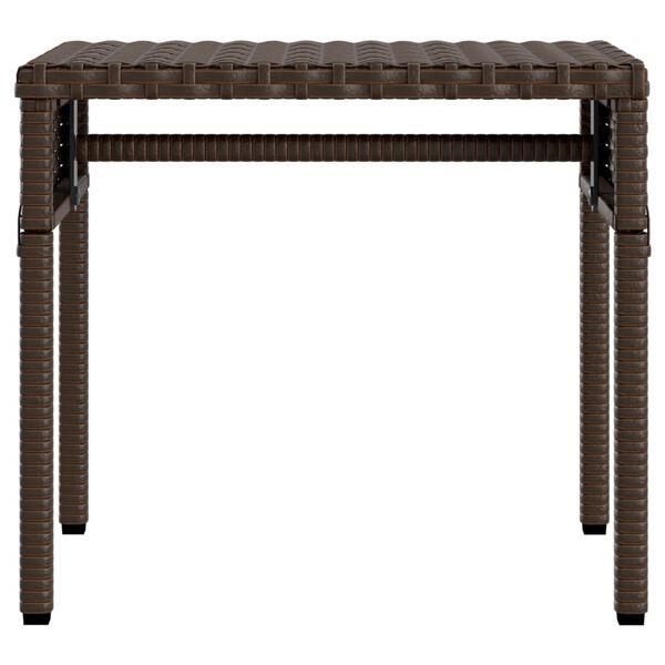 vidaXL Sun Lounger with Canopy and Table Brown Poly Rattan
