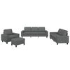 vidaXL 4 Piece Sofa Set Dark Grey Fabric