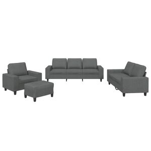 vidaXL 4 Piece Sofa Set Dark Grey Fabric
