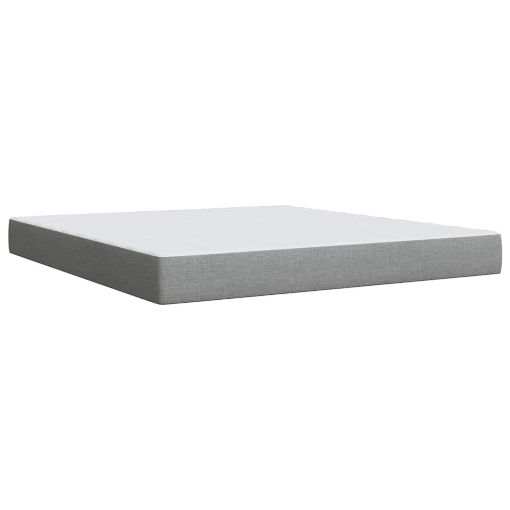 vidaXL Box Spring Bed with Mattress Light Grey California King Fabric