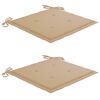 vidaXL Garden Chairs with Tea Table and Cushions Solid Acacia Wood