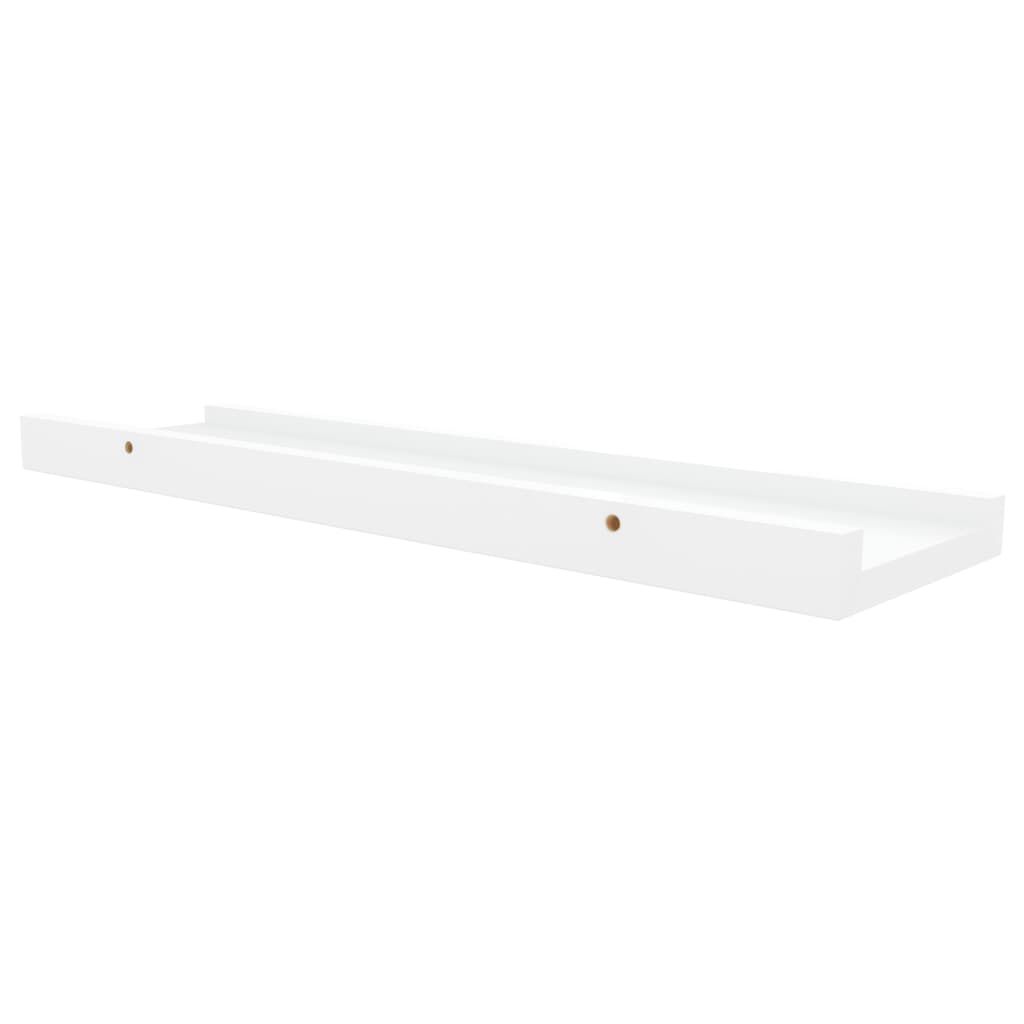 vidaXL Picture Frame Ledge Shelves 2 pcs White 40x9x3 cm MDF