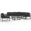 vidaXL 7 Piece Garden Lounge Set with Cushions Aluminium Anthracite