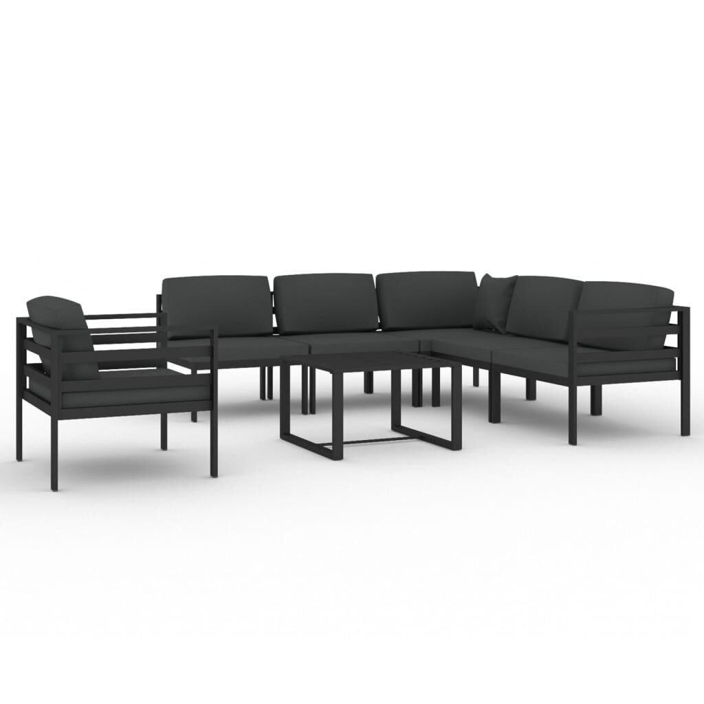 vidaXL 7 Piece Garden Lounge Set with Cushions Aluminium Anthracite