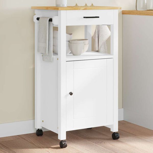 vidaXL Kitchen Trolley MONZA 48x40x90 cm Solid Wood Pine