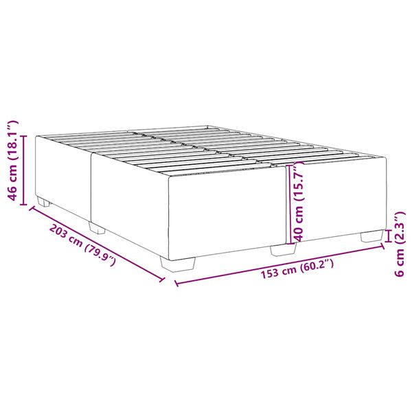 vidaXL Bed Frame without Mattress Dark Grey Queen Velvet