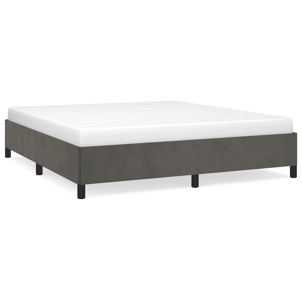 vidaXL Bed Frame without Mattress Dark Grey California King Velvet