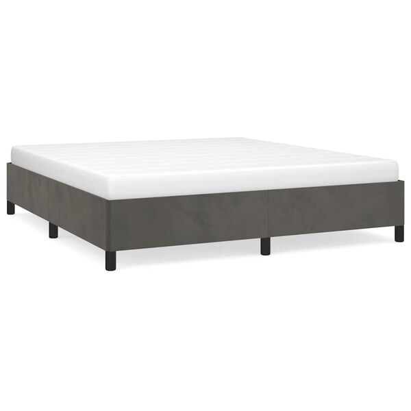 vidaXL Bed Frame without Mattress Dark Grey California King Velvet