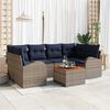 vidaXL Garden Sofa Set 7 pcs Grey Poly rattan