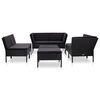 vidaXL 8 Piece Garden Lounge Set with Cushions Poly Rattan Black