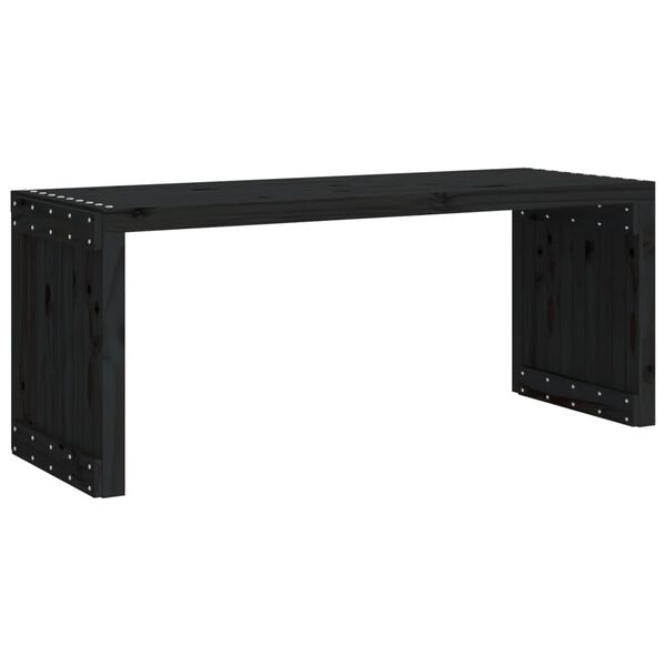 vidaXL Garden Bench Extendable Black 212.5x40.5x45 cm Solid Wood Pine