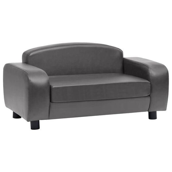 vidaXL Dog Sofa Grey 80x50x40 cm Faux Leather