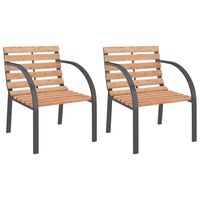 vidaXL Garden Chairs 2 pcs Wood