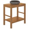 vidaXL Bathroom Vanity Cabinet Solid Teak with Sink Marble Black
