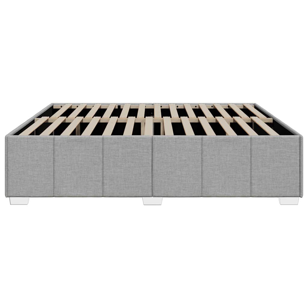vidaXL Bed Frame without Mattress Light Grey King Fabric