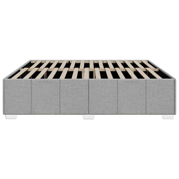 vidaXL Bed Frame without Mattress Light Grey King Fabric