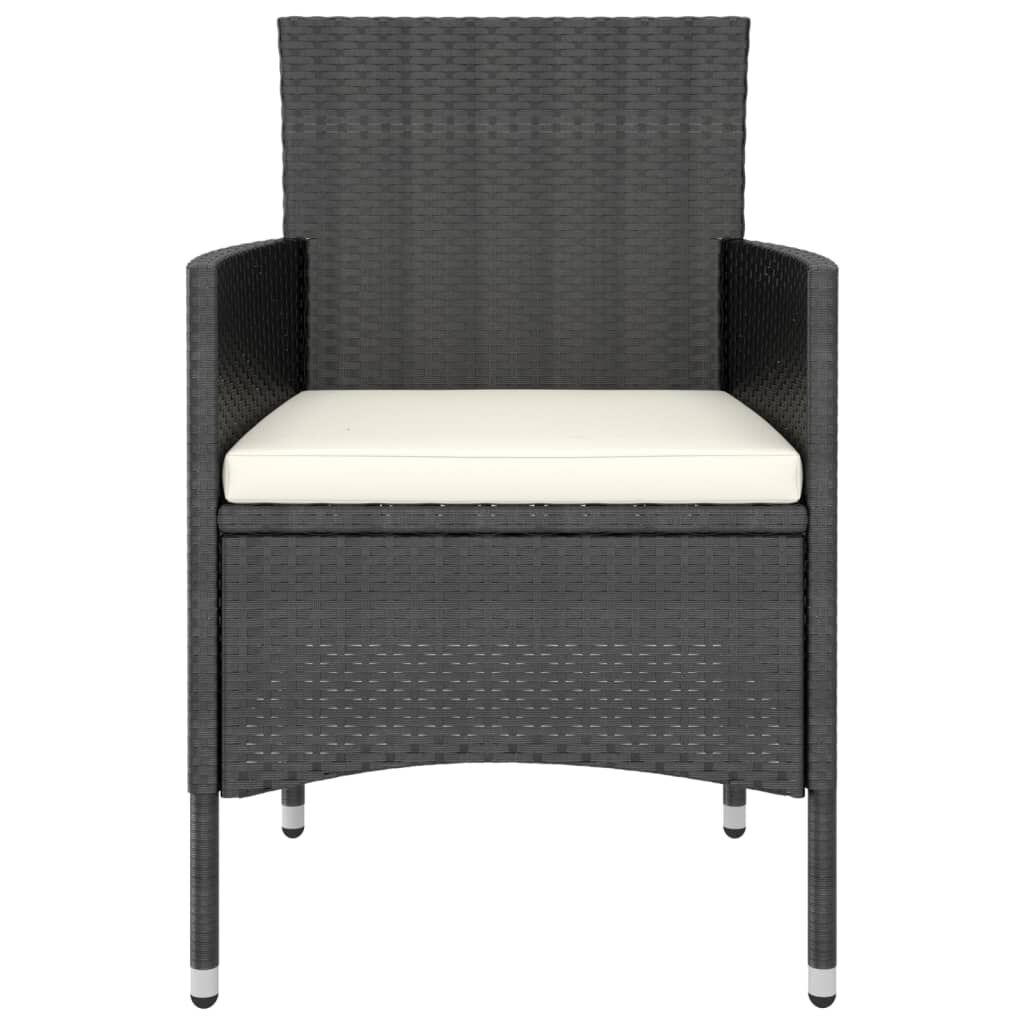 vidaXL 5 Piece Garden Bistro Set Poly Rattan & Solid Acacia Wood Black