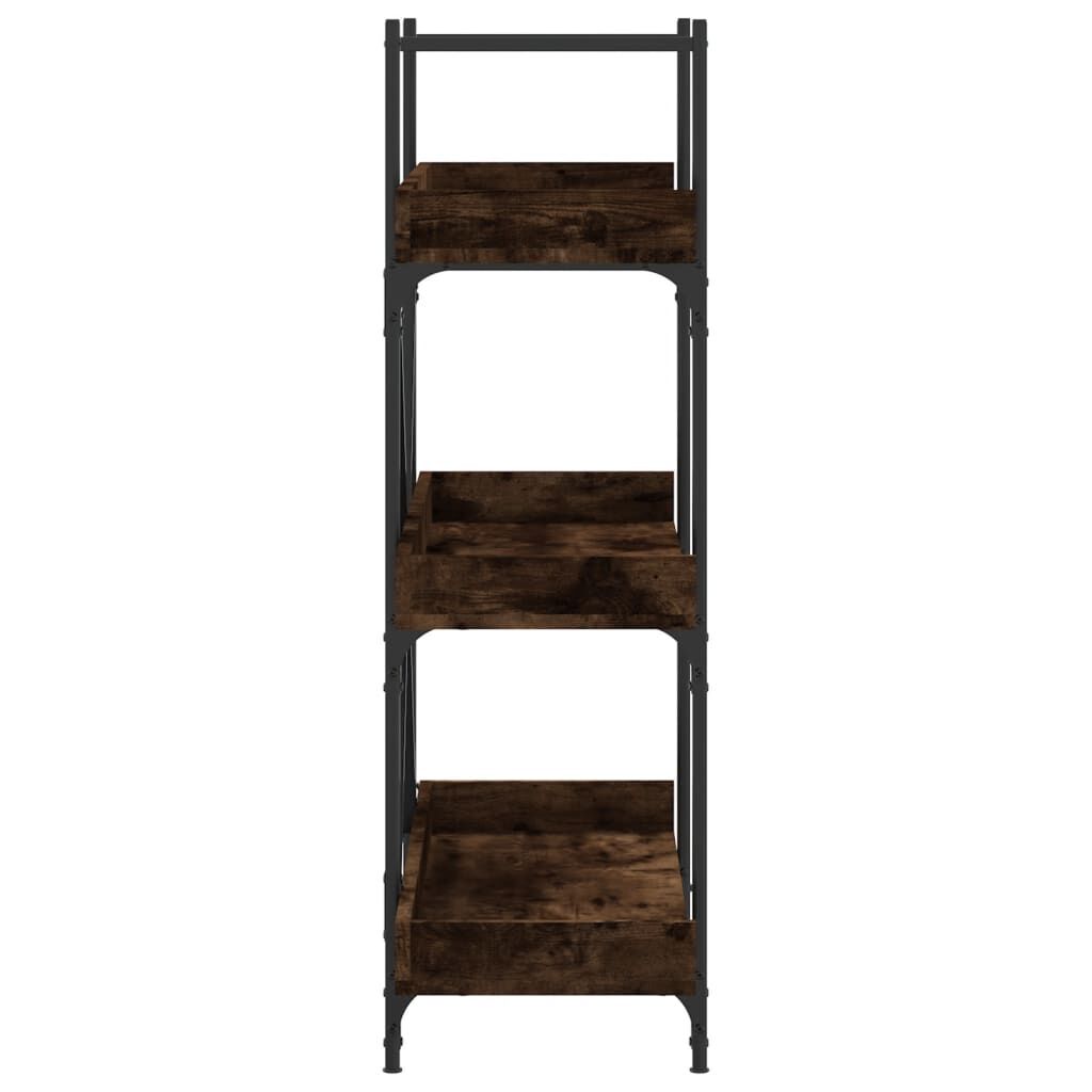 vidaXL Bookcase 3-Tier Smoked Oak 100x33x108.5 cm Engineered Wood