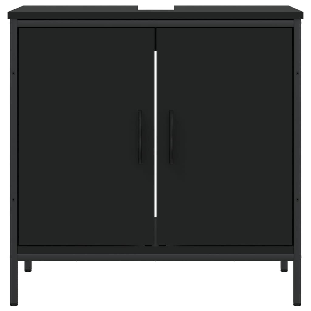vidaXL Bathroom Sink Cabinet Black 60x30x60 cm Engineered Wood