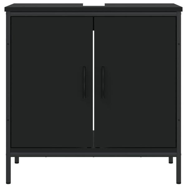 vidaXL Bathroom Sink Cabinet Black 60x30x60 cm Engineered Wood