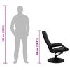 vidaXL TV Armchair with Footstool Black Faux Leather