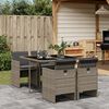 vidaXL 5 Piece Garden Dining Set with Cushions Grey Poly Rattan