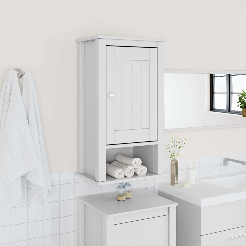vidaXL Bathroom Wall Cabinet BERG White 40x27x71.5 cm Solid Wood Pine
