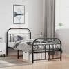 vidaXL Metal Bed Frame without Mattress with Footboard Black 100x200cm