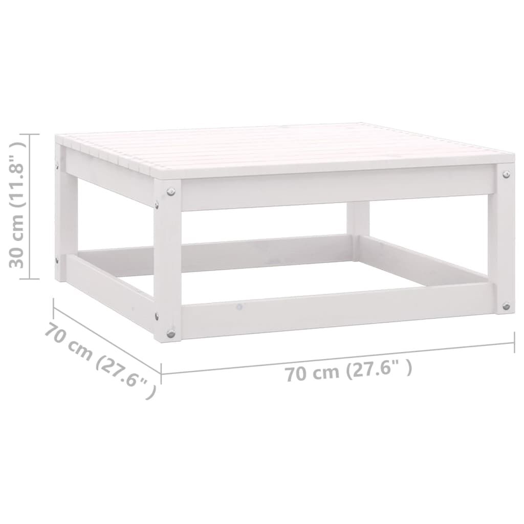 vidaXL Garden Footstools with Cushions 2 pcs White Solid Pinewood