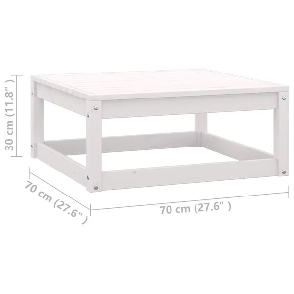 vidaXL Garden Footstools with Cushions 2 pcs White Solid Pinewood