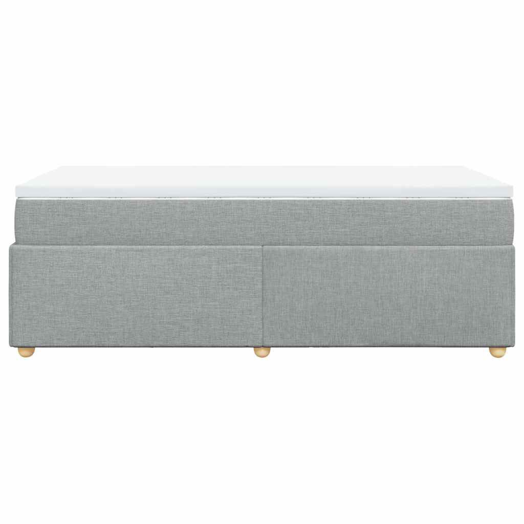 vidaXL Box Spring Bed with Mattress Light Grey Twin XL Fabric