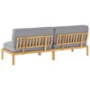 vidaXL Sofa Set with Cushion Plain Manual 2 pcs Grey Solid Acacia Wood