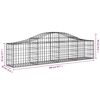 vidaXL Arched Gabion Baskets 8 pcs 200x30x40/60 cm Galvanised Iron
