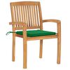 vidaXL Stacking Garden Chairs with Cushions 8 pcs Solid Teak Wood