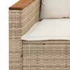 vidaXL 3 Piece Garden Sofa Set with Cushions Beige Poly Rattan